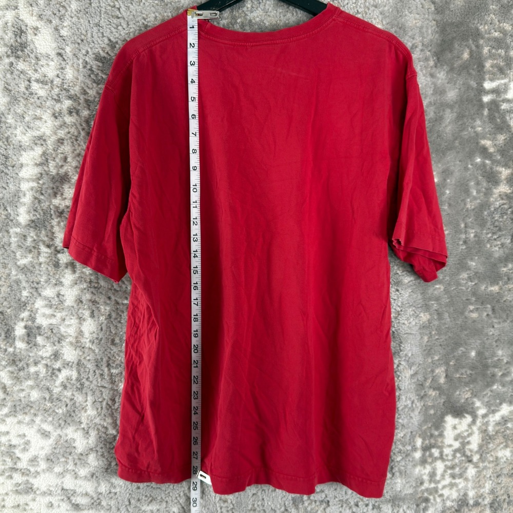 L.L.Bean Size L 100% Cotton Casual Basic Crewneck T-Shirt Red Short Sleeve Mens - Picture 2 of 7